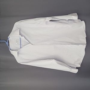 Calvin Klein regular fit striped white button down neck size 17
